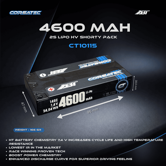 Corsatec ABT Line 4600mAh LiPo 2S LCG Shorty (18.5mm) (EFRA)