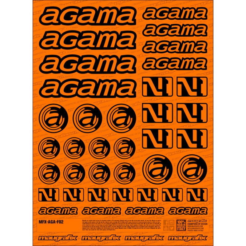 Agama logo sticker sheet FLUO ORANGE