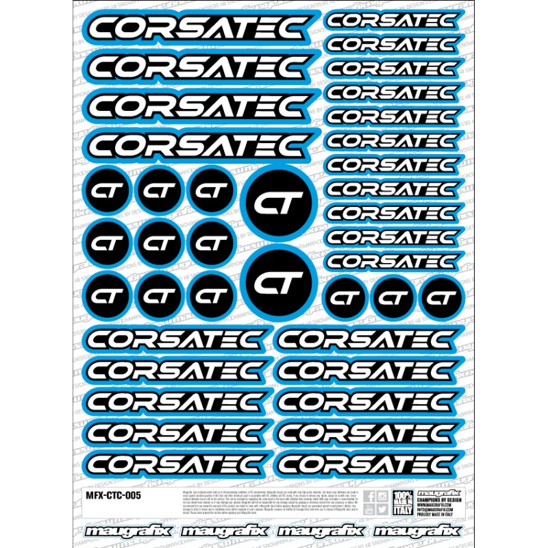 Corsatec logo sticker sheet