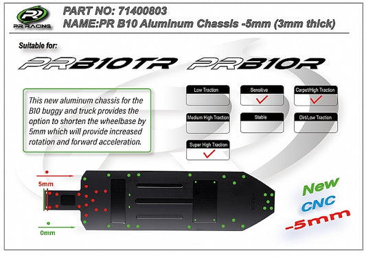 PR B10 Aluminum Chassis -5mm (3mm thick) (1) - 71400803