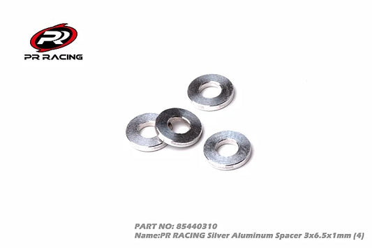 Silver Aluminum Spacer -3x6.0x2mm (4) - 85440311