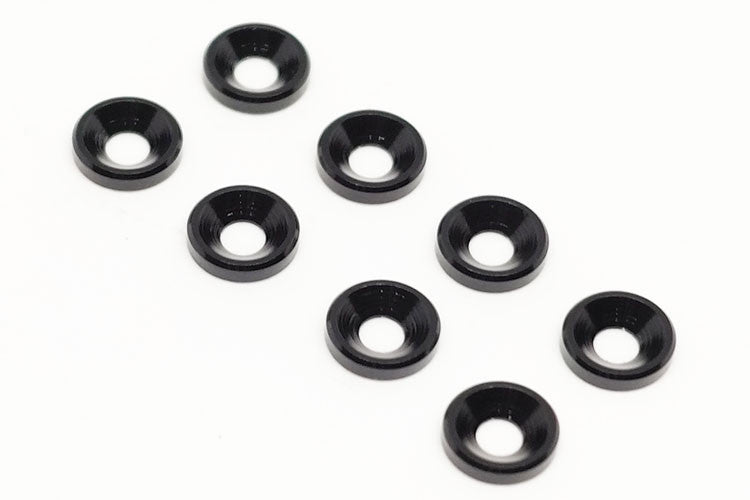 BE6302B 3mm Countersunk Aluminium Anodised Washers Black