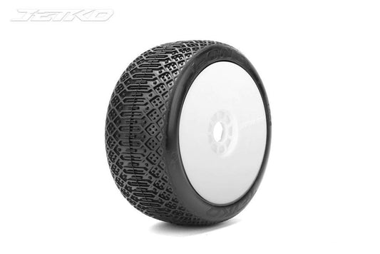 Jetko J One Composite Ultra Soft Belted 1:8 Buggy Pre-Glued on White Wheels (2)