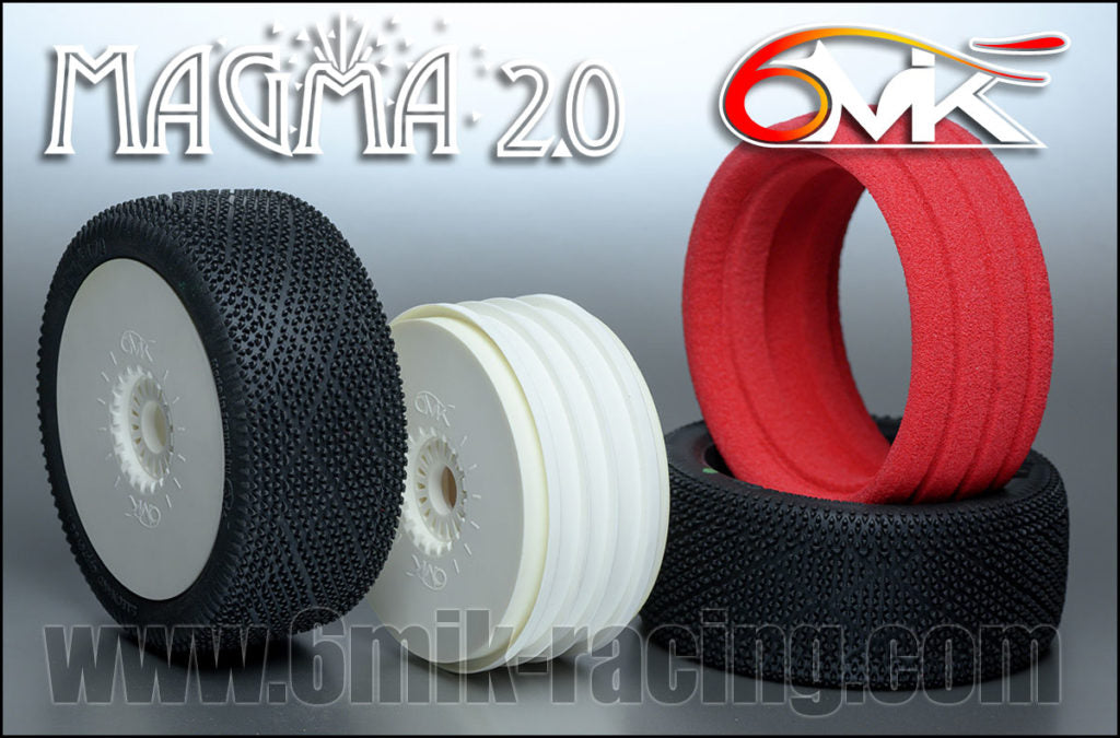 6MIK Magma Blue Complete with 6MIK White Wheel and Foam (2) Pair