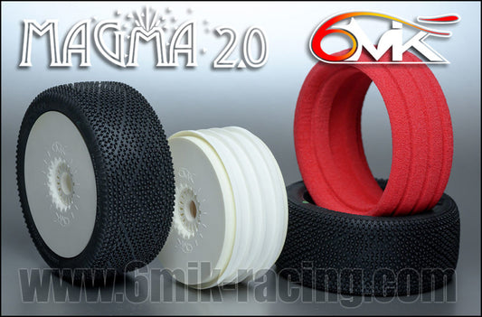 6MIK Magma Blue Complete with 6MIK White Wheel and Foam (2) Pair