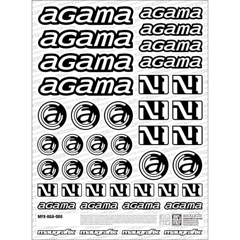 Agama logo sticker sheet - white