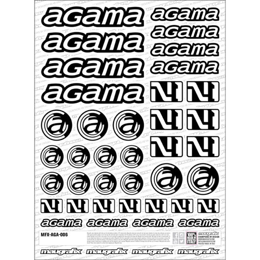 Agama logo sticker sheet - white