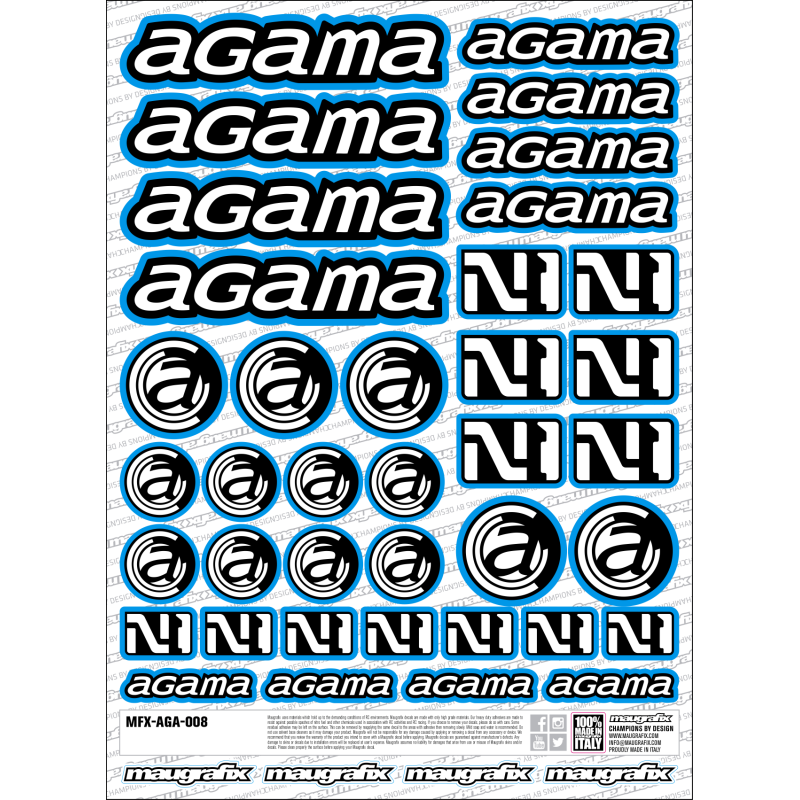 Agama logo sticker sheet - blue