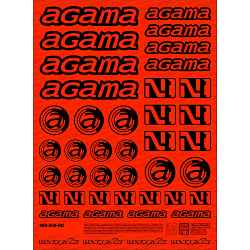 Agama logo sticker sheet FLUO RED