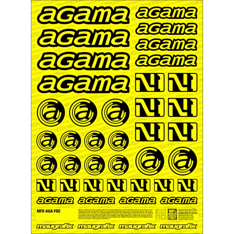 Agama logo sticker sheet FLUO YELLOW