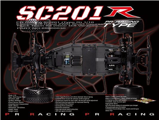 PR Racing SC201 Type R 1/10 2WD Short Course Truck Team Kit (Gear Diff Version) - 69000030