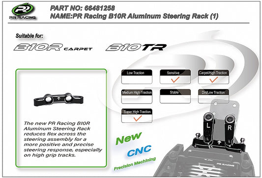 PR Racing B10R Aluminum Steering Rack (1) - 66481258