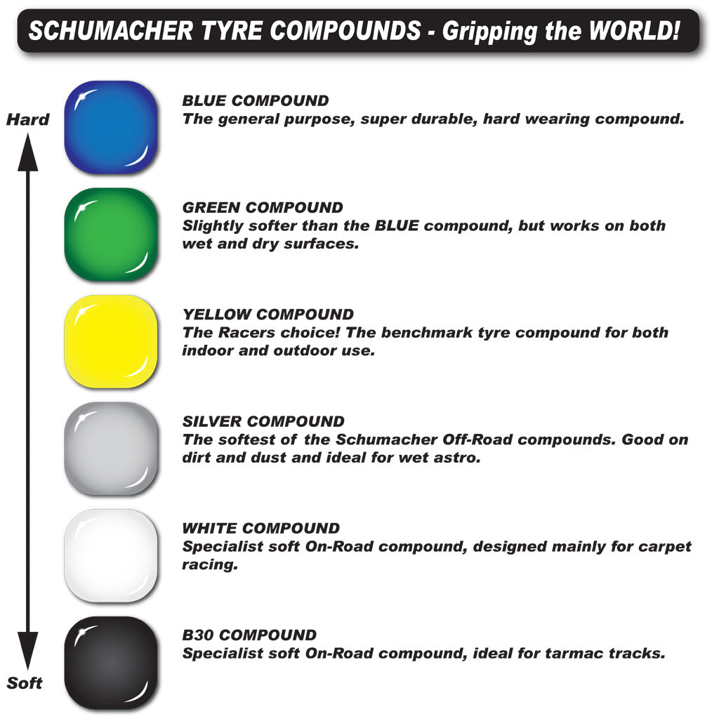 Schumacher SPIRAL 1/8th Tyres - Silver (2)